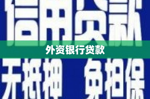 大厂外资银行贷款