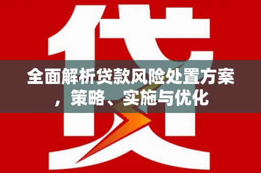 大厂全面解析贷款风险处置方案，策略、实施与优化