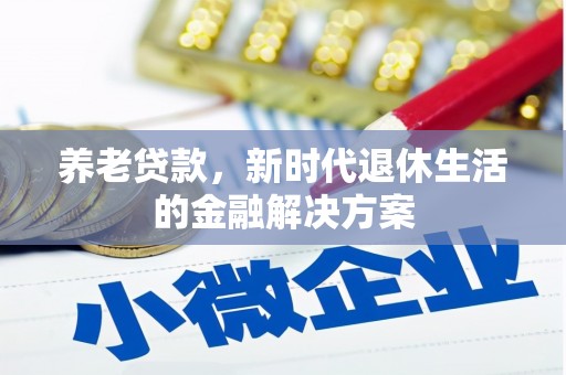 大厂养老贷款，新时代退休生活的金融解决方案