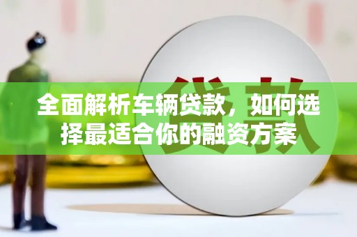 大厂全面解析车辆贷款，如何选择最适合你的融资方案