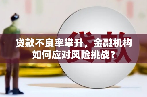 大厂贷款不良率攀升，金融机构如何应对风险挑战？