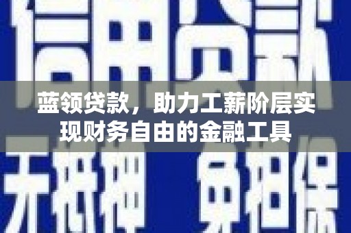 大厂蓝领贷款，助力工薪阶层实现财务自由的金融工具